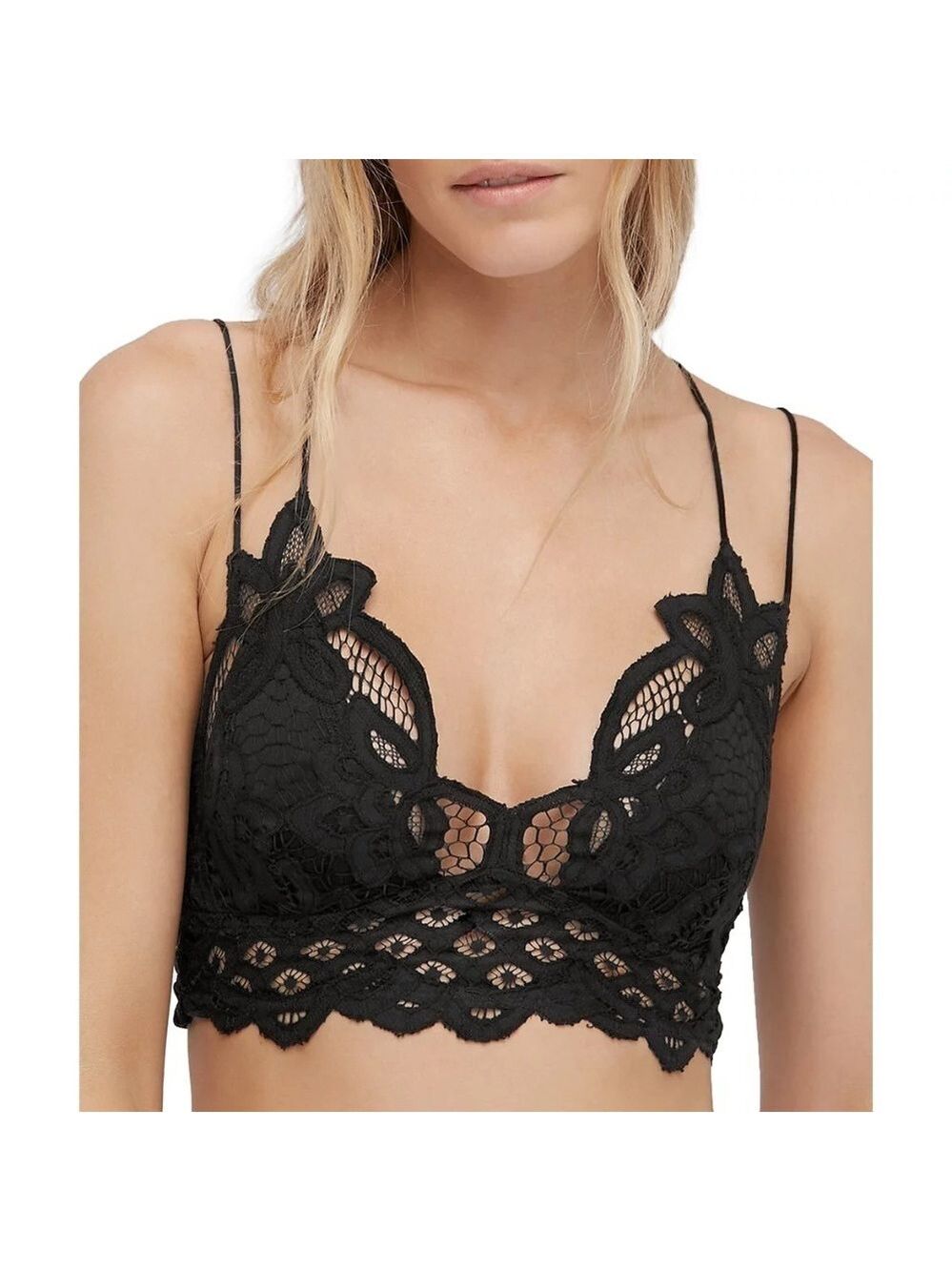 FP One by Free People Adella Longline Bralette in Black Size XS